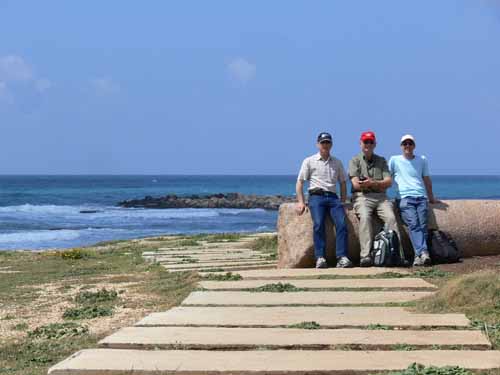 Tyre - seaside view, all three of us.